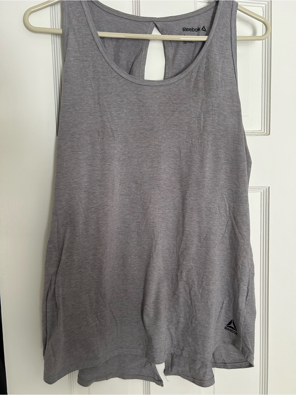 Reebok Light Gray Scoop Back Athletic Tank Top